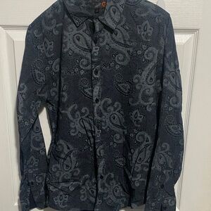 Guess Black and Gray Paisley Shirt